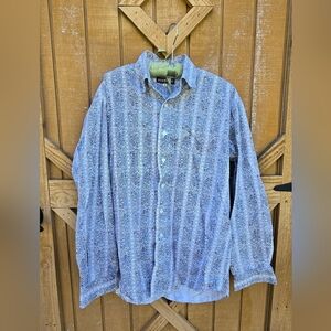 Stetson Blue and White Dress Shirt